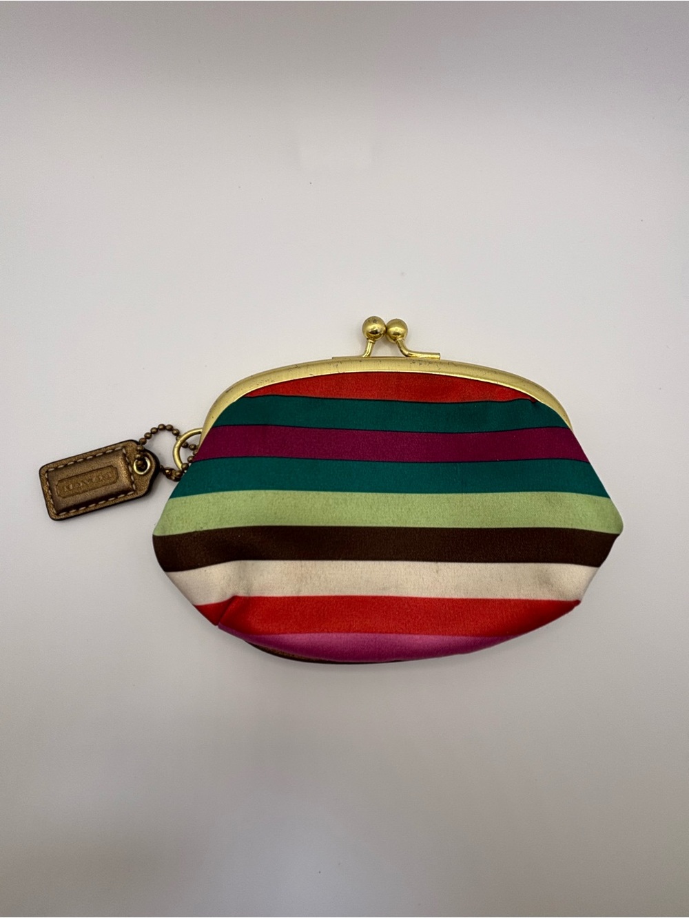 Coach 65th Anniversary Legacy Stripe Double Kisslock Pouch Vintage Y2K